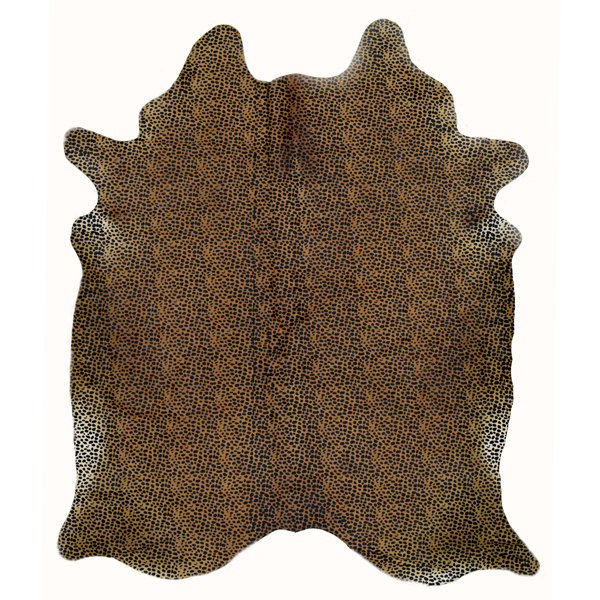 World Menagerie Loughborough Handmade Cowhide Orange/Black Rug Wayfair